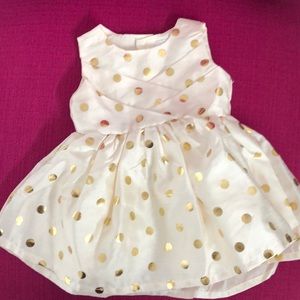 Gold and Cream Polka Dot Dress